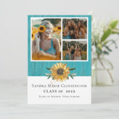 四モダンコラージュひまわり卒業記念 案内状 (スタンド正面)