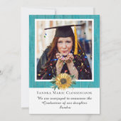 四モダンコラージュひまわり卒業記念 案内状 (裏面)