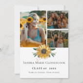 四モダンコラージュひまわり卒業 案内状 (正面)