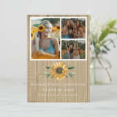 四モダンコラージュひまわり卒業 案内状 (スタンド正面)