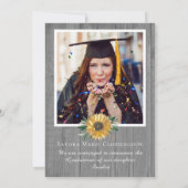 四モダンコラージュひまわり卒業 案内状 (裏面)