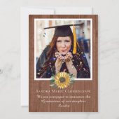 四モダンコラージュひまわり素朴卒業 案内状 (裏面)