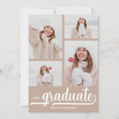 四モダンコラージュTAUPE卒業 招待状 (正面)