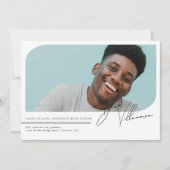 四モダンミニマル写真卒業招待状 セーブザデート (正面)