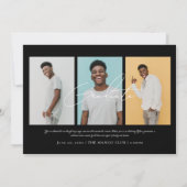 四モダンミニマル写真卒業招待状 セーブザデート (裏面)