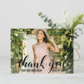 四モダン写真卒業サンキューカード サンキューカード (スタンド正面)