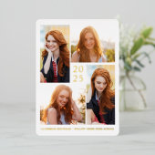 四モダン写真卒業 箔招待状 (立ち正面)