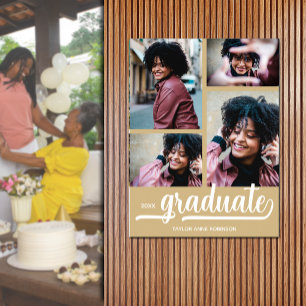 四モダン金ゴールド卒業の様子 ポスター