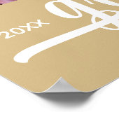 四モダン金ゴールド卒業の様子 ポスター (角)