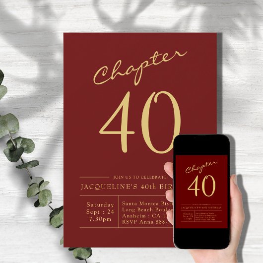 四万赤金ゴールド40歳パーティー 招待状