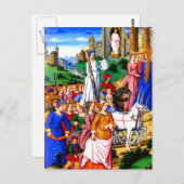 「四人のユニコーンが行列を先導する」 ポストカード (正面/裏面)