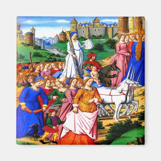 「四人のユニコーンが行列を先導する」 マグネット (正面)