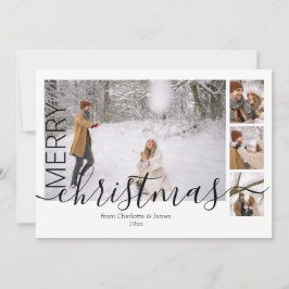 四写真テンプレートシンプルメモダンリークリスマス シーズンカード
