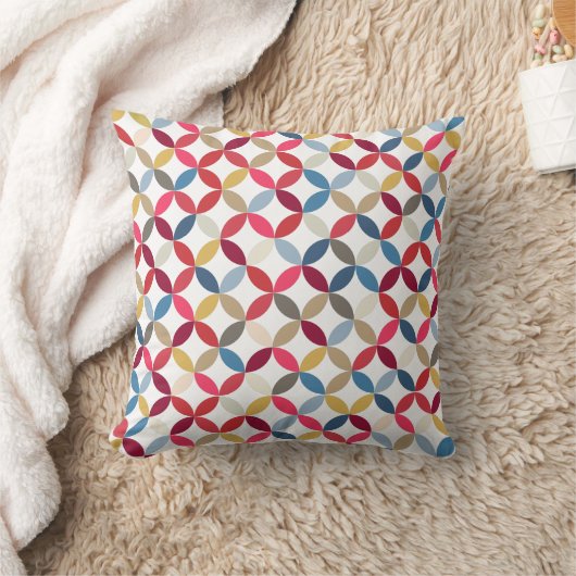 四分の円パターはっきりしたンカラーミックス枕 クッション (ブランケット)