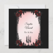 四分フランスのゴシック結婚式招待状 招待状 (裏面)