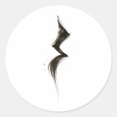 四分休符 ミニマル インク ミュージック シンボル オン ラウンドシール (正面)