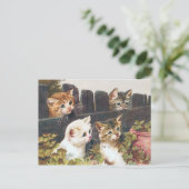 「四匹の子猫」ヴィンテージ ポストカード (スタンド正面)