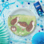 四匹の小さなハリネズミが草原に ペーパープレート (パーティー)