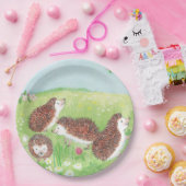 四匹の小さなハリネズミが草原に ペーパープレート (パーティー)