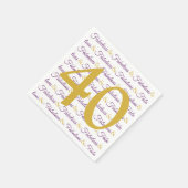 四十エレガント歳パーティー スタンダードカクテルナプキン (角)