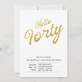 四十モダン白金ゴールド40歳 招待状