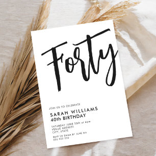 四十モダン白黒誕生会 招待状