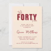 四十人の声を掛ける | 40th誕生日パーティー 招待状 (正面)