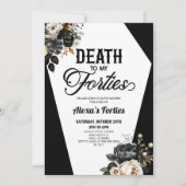 四十代に死を　フラワルな50歳の誕生日パーティー 招待状 (正面)