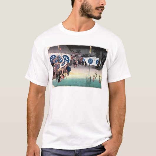 四十八関宿・広重関宿・広重・浮世絵 Tシャツ (正面)