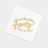四十本金ゴールド白名前をカスタムする40歳 箔ナプキン (左)