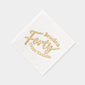 四十本金ゴールド白名前をカスタムする40歳 箔ナプキン (右)