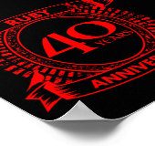 四十結婚周年記念ルビークレスト ポスター (角)