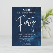 四十 |ネイビーブルー40thバースデーサプライズパーティー 招待状 (スタンド正面)