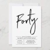 四十 |モダン誕生日パーティの招待状 招待状 (正面)