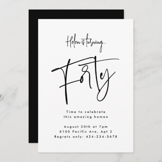 四十 招待状 (正面/裏面)