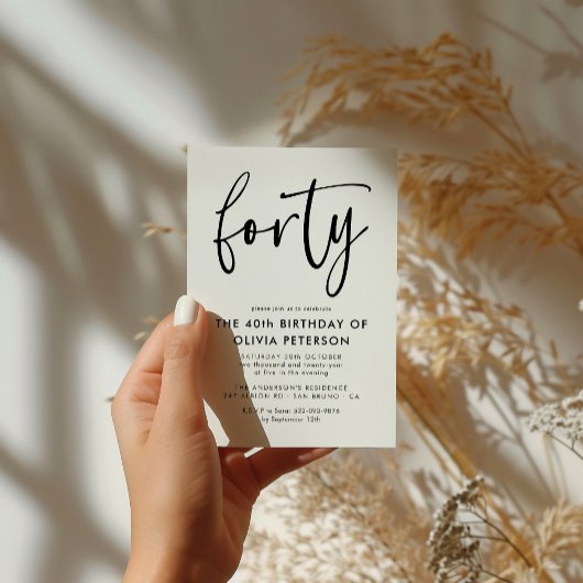 四十 | 第40回モダン白黒バースデーパーティー インビテーションポストカード