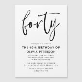 四十 | 第40回モダン白黒バースデーパーティー マグネット招待状 (正面)
