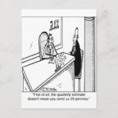 四半期ごとの税金は25セントを意味しない ポストカード (正面)