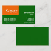 四半期パッチ – オレンジと草の緑(006600) 名刺 (正面/裏面)