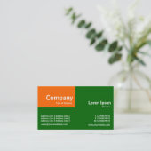 四半期パッチ – オレンジと草の緑(006600) 名刺 (スタンド正面)