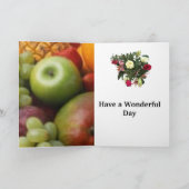 四周年記念、果物と花 カード (内部)