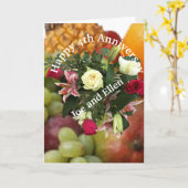 四周年記念、果物と花 カード (黄色い花)