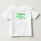 四回ラッキー4歳の誕生日 トドラーTシャツ (正面)