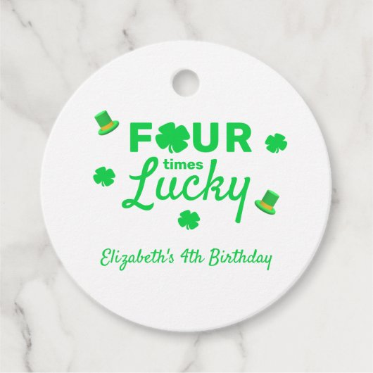 四回ラッキー4歳の誕生日 フェイバータグ (正面)