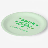 四回ラッキー4歳の誕生日 ペーパープレート (アングル)