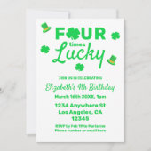 四回ラッキー4歳の誕生日 招待状 (正面)