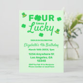 四回ラッキー4歳の誕生日 招待状 (スタンド正面)