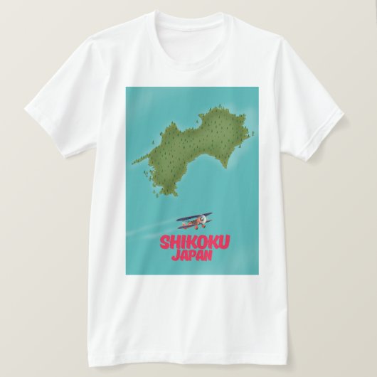 四国の地図 Tシャツ (デザイン正面)