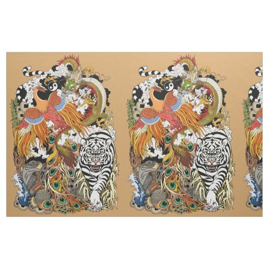 四天動物 ファブリック (ファットクウォーター)