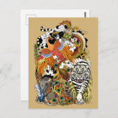 四天動物 ポストカード (正面/裏面)